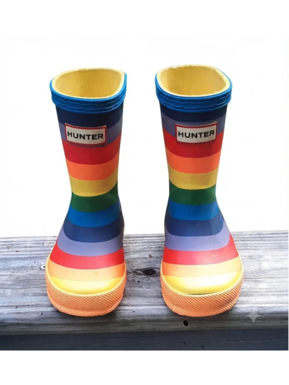 Hunter Kids Infant First Rainbow Print Wellington Boot | Multicoloured size 6C